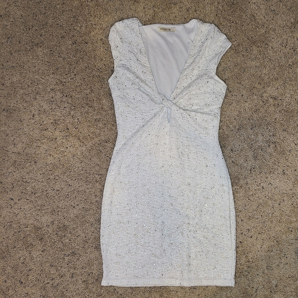 Arden B Gold Speckled White Dress